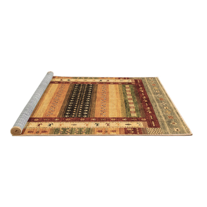 Sideview of Machine Washable Abstract Brown Modern Rug, wshabs4100brn