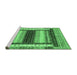 Sideview of Machine Washable Abstract Emerald Green Modern Area Rugs, wshabs4100emgrn