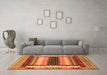 Machine Washable Abstract Orange Modern Area Rugs in a Living Room, wshabs4100org