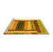 Sideview of Machine Washable Abstract Yellow Modern Rug, wshabs4100yw