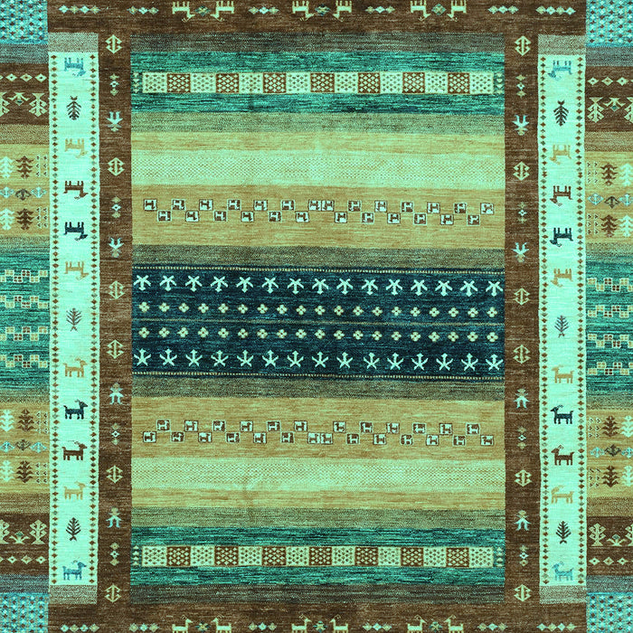 Machine Washable Abstract Turquoise Modern Area Rugs, wshabs4100turq