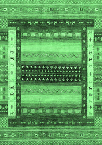 Abstract Emerald Green Modern Rug, abs4100emgrn