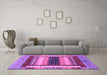 Machine Washable Abstract Purple Modern Area Rugs in a Living Room, wshabs4100pur