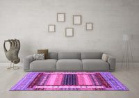 Machine Washable Abstract Purple Modern Rug, wshabs4100pur