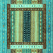 Square Abstract Turquoise Modern Rug, abs4100turq