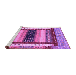 Sideview of Machine Washable Abstract Purple Modern Area Rugs, wshabs4100pur