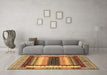 Machine Washable Abstract Brown Modern Rug in a Living Room,, wshabs4100brn