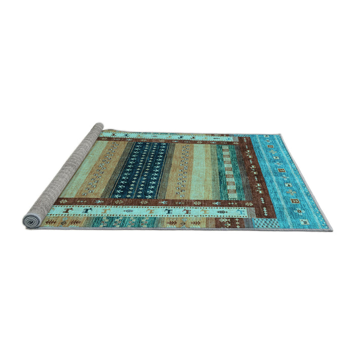 Sideview of Machine Washable Abstract Light Blue Modern Rug, wshabs4100lblu