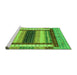 Sideview of Machine Washable Abstract Green Modern Area Rugs, wshabs4100grn