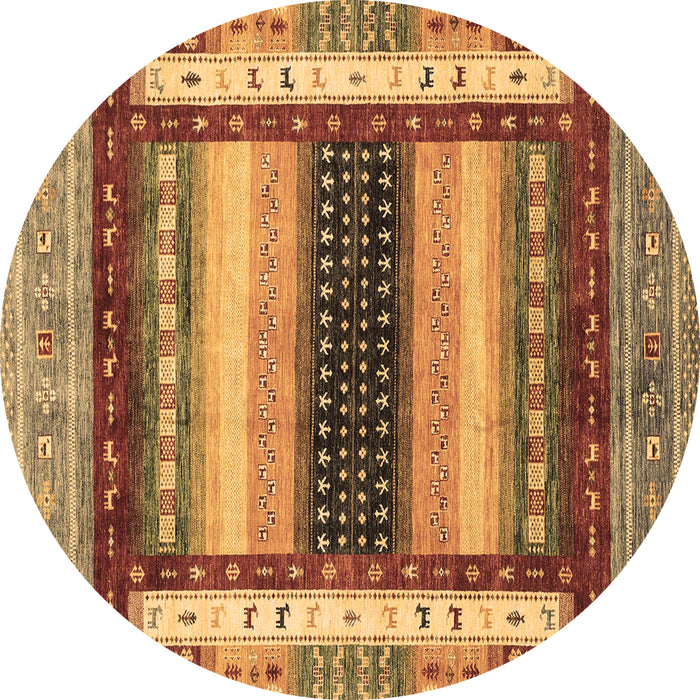 Round Abstract Brown Modern Rug, abs4100brn