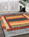 Machine Washable Abstract Brown Red Rug in a Family Room, wshabs4100