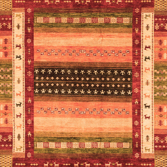 Machine Washable Abstract Orange Modern Area Rugs, wshabs4100org