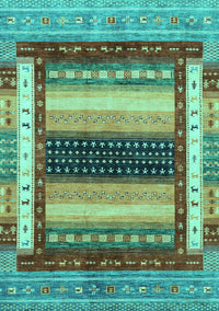 Abstract Turquoise Modern Rug, abs4100turq