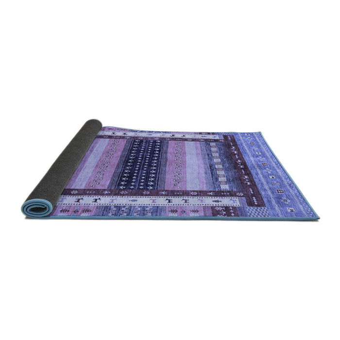 Sideview of Abstract Blue Modern Rug, abs4100blu