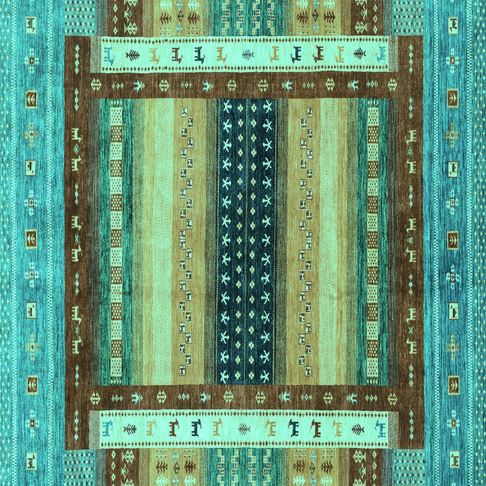 Square Machine Washable Abstract Turquoise Modern Area Rugs, wshabs4100turq