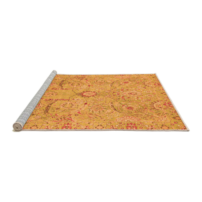 Sideview of Machine Washable Oriental Orange Traditional Area Rugs, wshabs4101org
