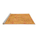 Sideview of Machine Washable Oriental Orange Traditional Area Rugs, wshabs4101org