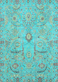 Oriental Light Blue Traditional Rug, abs4101lblu