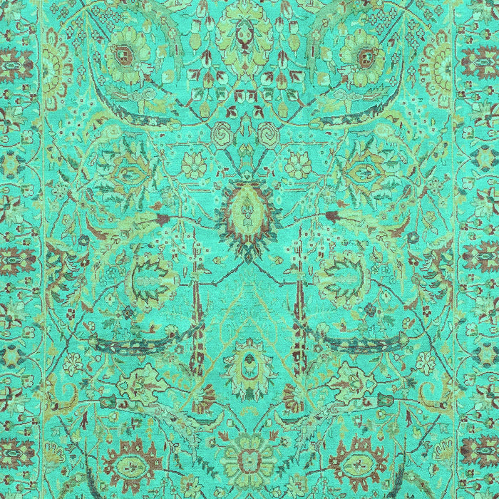 Machine Washable Oriental Turquoise Traditional Area Rugs, wshabs4101turq