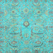 Square Oriental Light Blue Traditional Rug, abs4101lblu