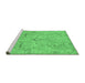 Sideview of Machine Washable Oriental Emerald Green Traditional Area Rugs, wshabs4101emgrn