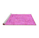 Sideview of Machine Washable Oriental Pink Traditional Rug, wshabs4101pnk