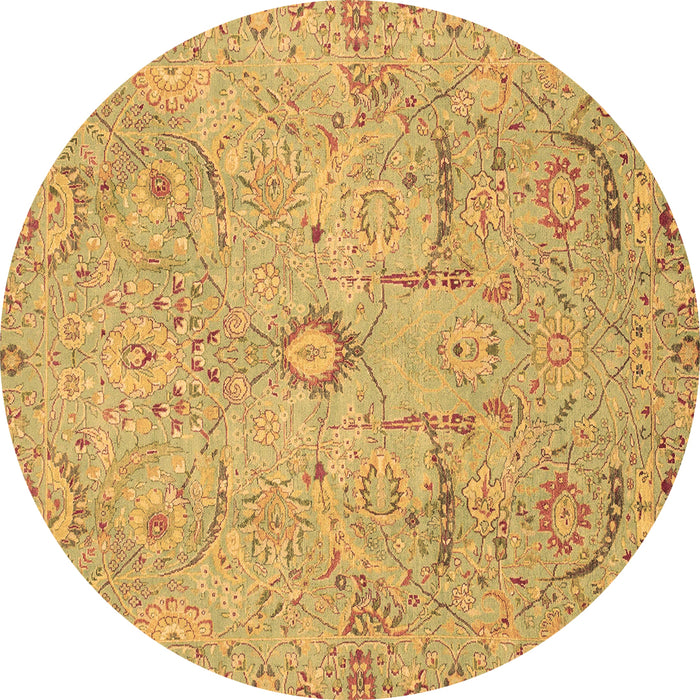 Round Machine Washable Oriental Brown Traditional Rug, wshabs4101brn
