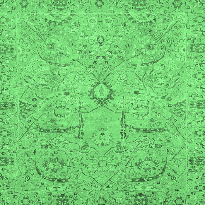 Square Oriental Emerald Green Traditional Rug, abs4101emgrn