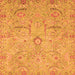 Square Machine Washable Oriental Orange Traditional Area Rugs, wshabs4101org