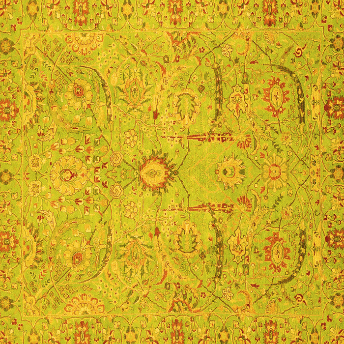Square Oriental Yellow Traditional Rug, abs4101yw