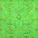 Square Machine Washable Oriental Green Traditional Area Rugs, wshabs4101grn