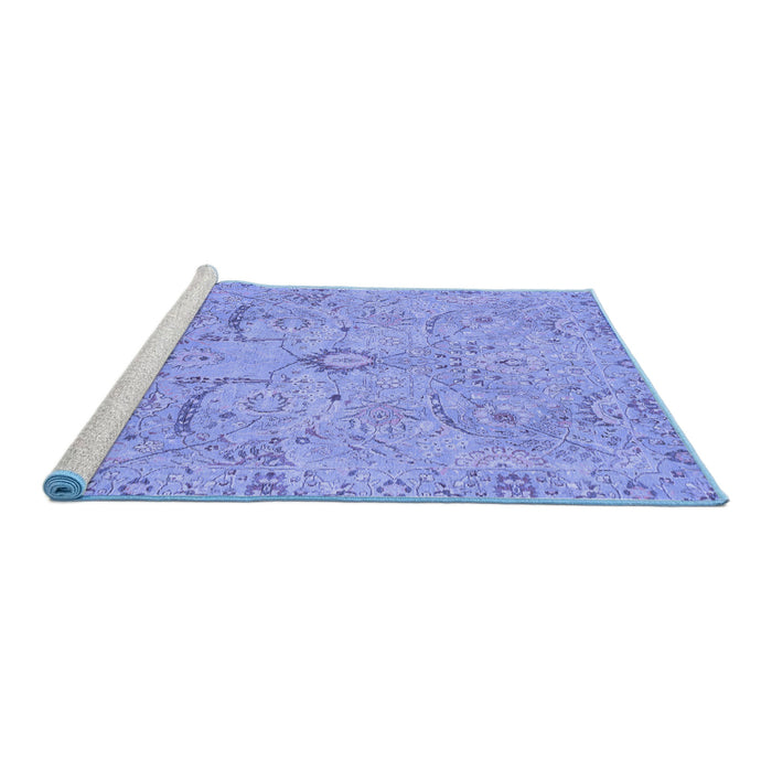 Sideview of Machine Washable Oriental Blue Traditional Rug, wshabs4101blu