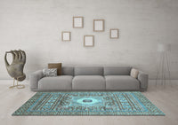 Machine Washable Abstract Light Blue Modern Rug, wshabs4102lblu