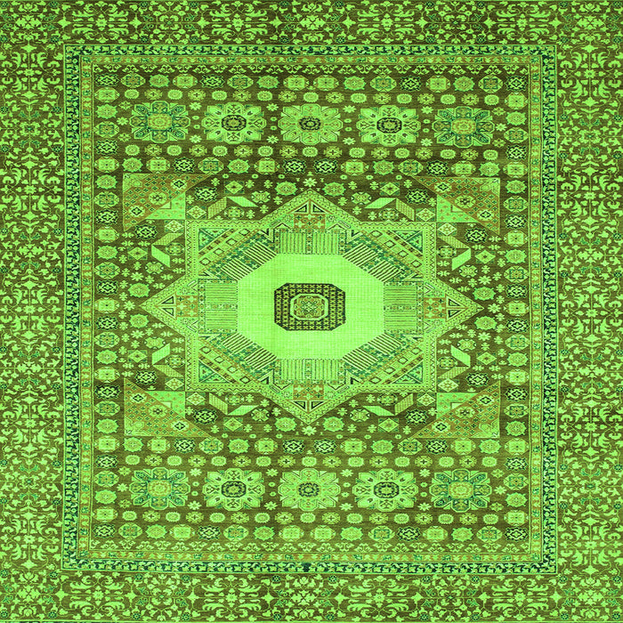 Square Abstract Green Modern Rug, abs4102grn