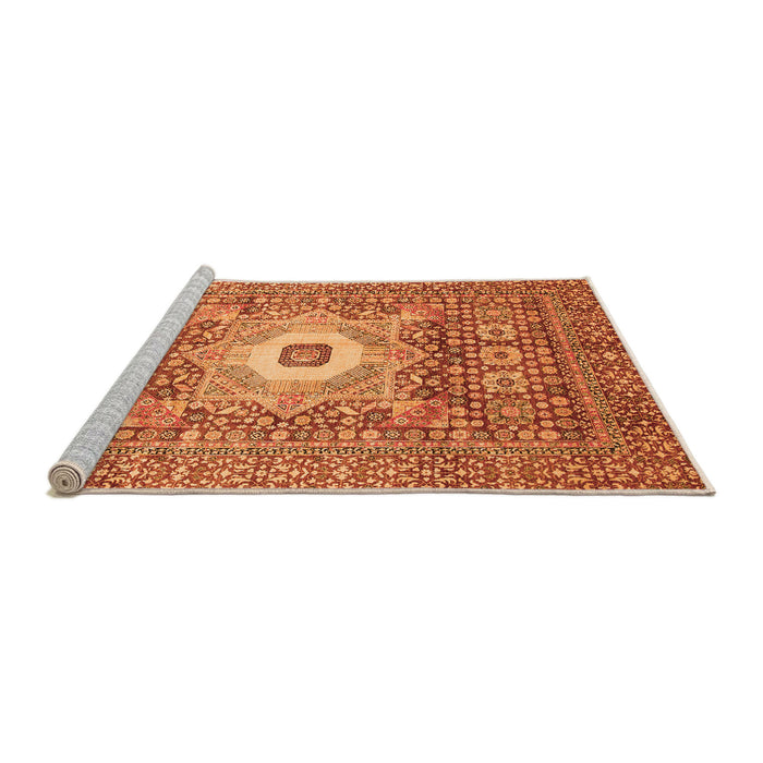 Sideview of Machine Washable Abstract Orange Modern Area Rugs, wshabs4102org