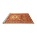 Sideview of Machine Washable Abstract Orange Modern Area Rugs, wshabs4102org