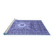 Sideview of Machine Washable Abstract Blue Modern Rug, wshabs4102blu