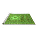 Sideview of Machine Washable Abstract Green Modern Area Rugs, wshabs4102grn