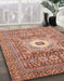 Abstract Light Salmon Rose Pink Modern Rug in Family Room, abs4102