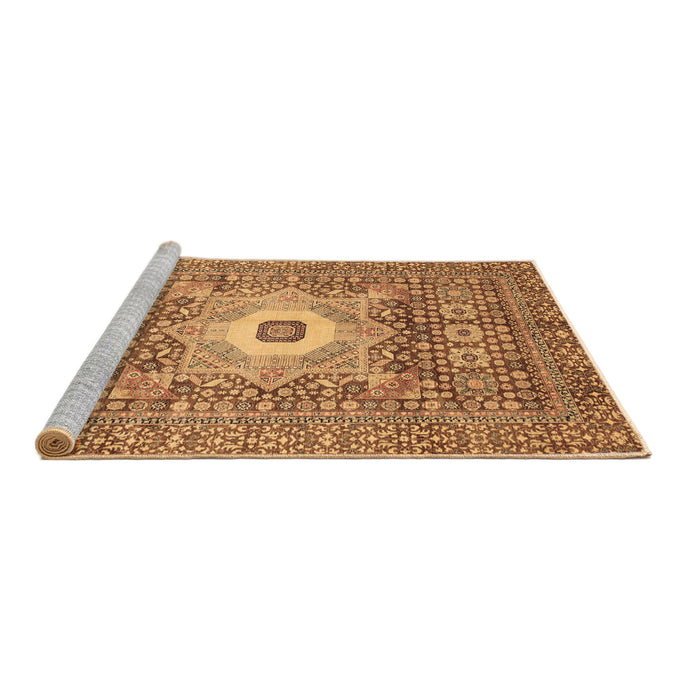 Sideview of Machine Washable Abstract Brown Modern Rug, wshabs4102brn