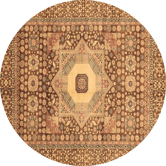 Round Abstract Brown Modern Rug, abs4102brn