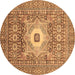 Round Abstract Brown Modern Rug, abs4102brn