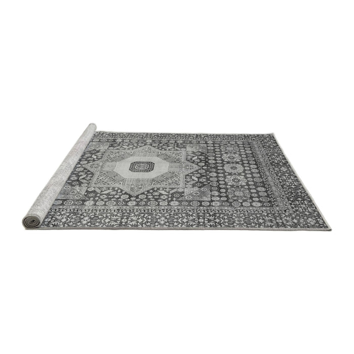 Sideview of Machine Washable Abstract Gray Modern Rug, wshabs4102gry