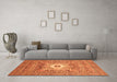 Machine Washable Abstract Orange Modern Area Rugs in a Living Room, wshabs4102org