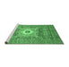 Sideview of Machine Washable Abstract Emerald Green Modern Area Rugs, wshabs4102emgrn