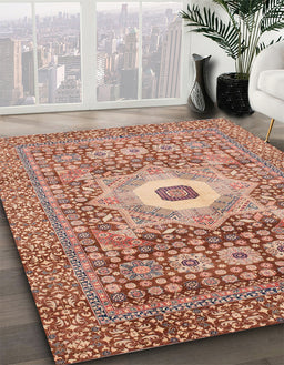 Machine Washable Abstract Light Salmon Rose Pink Rug in a Family Room, wshabs4102