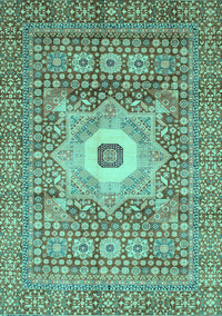 Abstract Turquoise Modern Rug, abs4102turq