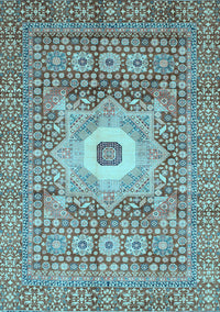 Abstract Light Blue Modern Rug, abs4102lblu