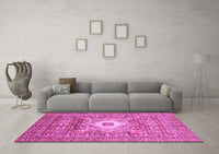 Machine Washable Abstract Pink Modern Rug, wshabs4102pnk