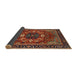 Sideview of Abstract Saffron Red Modern Rug, abs4103